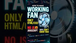 Working Fan with Button By Html Css #developer #coding #programming #viral #shorts #youtubeshorts