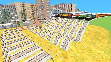 6️⃣ TRAINS CROSSING RISKY BUMPY TRACKS VS TRAINS 💎 RAILROAD CROSSING BEANG DRIVE