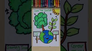 save trees drawing| save trees drawing easy and beautiful #shorts #drawing #viral #shortsfeed