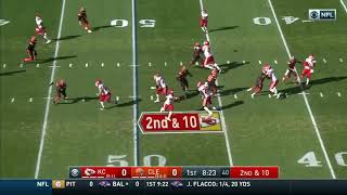 Patrick Mahomes 50 Yard TD pass to Kareem Hunt. | Chiefs vs Browns | NFL