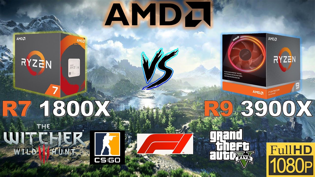 Ryzen 9 3900X vs Ryzen 7 1800X@4.0GHz 1080P 4 Games Benchmark