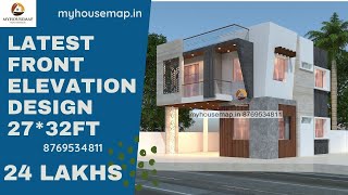 27×32 ft front elevation 864 sqft | find your perfect home with two floor design| 2 story elevation