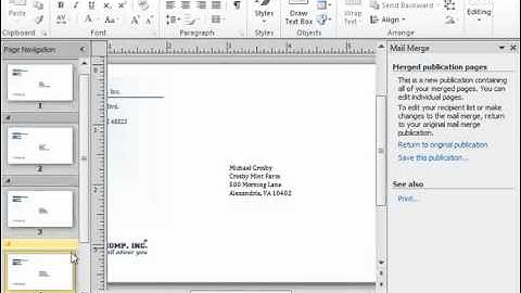 Publisher 2010 Tutorial Finishing a Mail Merge Microsoft Training Lesson 10.8