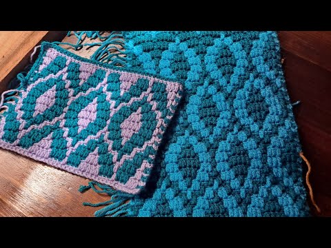 Mosaic Crochet Pattern #36 - Work Flat or In The Round- Left or Right handed - MULTIPLE 12+4