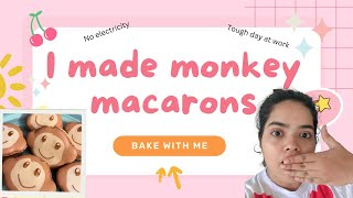 Monkey shaped macarons 🐵❤️| lets bake together