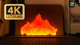4K Cyberpunk Yule Log Fireplace with Crackling Fire Sounds | 1 Hour