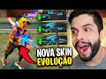 INCRÍVEL!! JÁ TESTEI A NOVA SKIN DE ARMA COM EVOLUÇÃO NO FREE FIRE!!