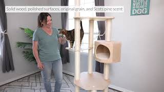 Armarkat Premium Scots Pine 85-Inch Cat Tree with Five Levels, Two Condos