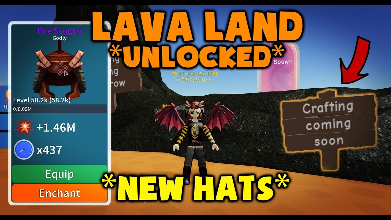 Lava Land Unlocked New Hats Unboxing Simulator Youtube - roblox lava hat