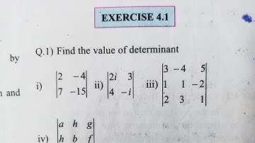 Exercise 4.1 Determinants and matrices Class 11 Maths 1 Maharashtra Board New syllabus by CHETAN sir