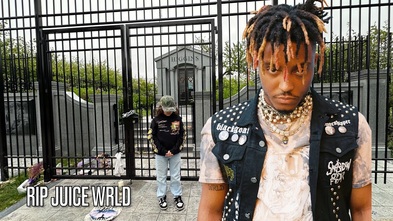 Возвращайтесь на могилу Juice WRLD с веером
