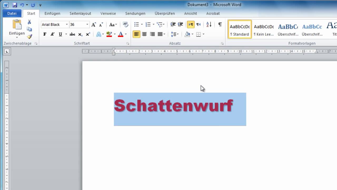 Word 10 Text Und Bilder Mit Schatten Und Spiegelungen Versehen Youtube