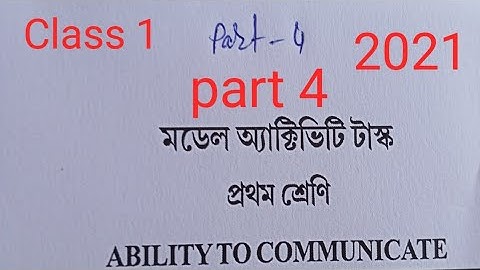 Model Activity Task for class 1 Ability to communicate part 4