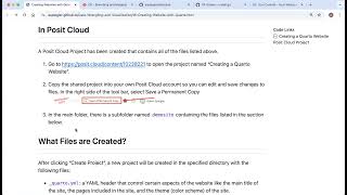 Accessing Documents for Quarto Website with Posit Cloud