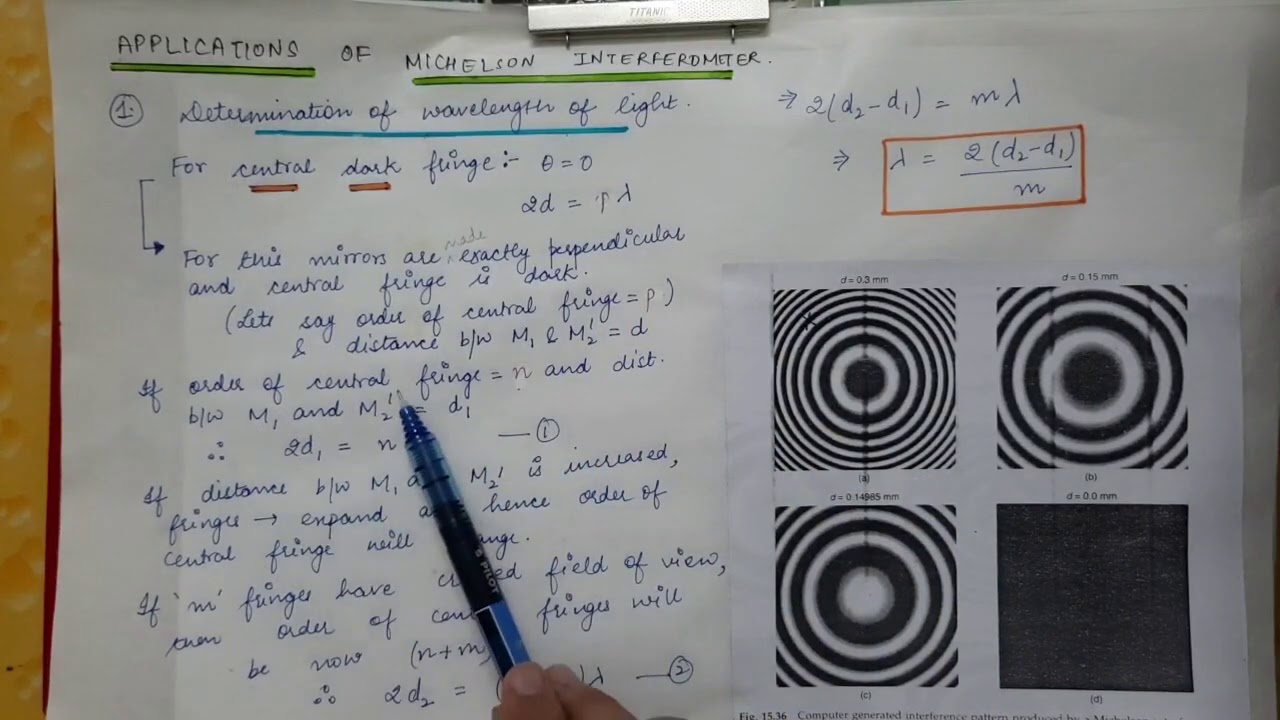 Lecture 20 (3rd Semester) Michelson Interferometer Part 3