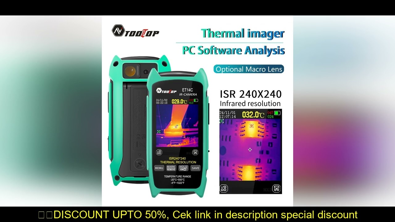 TOOLTOP ET14C 2.8inch Thermal Imager 25Hz Home Thermal imaging Camera ISR240x240 Thermography with S