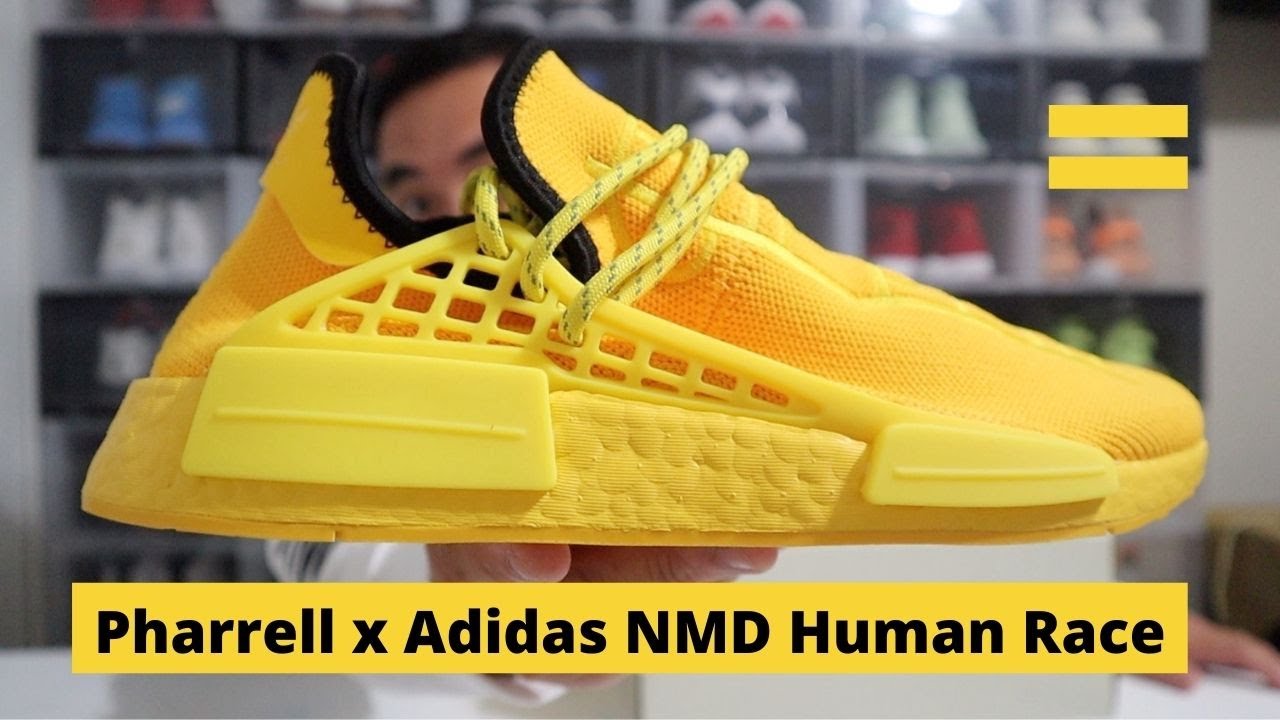 NMD Human Race Pharrell x Adidas Collab is YELLOW!!! Shoe - YouTube