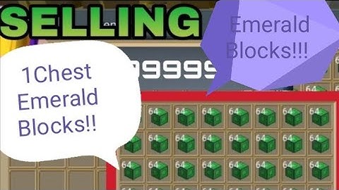 (Blockman Go) Selling 1chest Emerald Blocks How Much I Get? In (Skyblock)