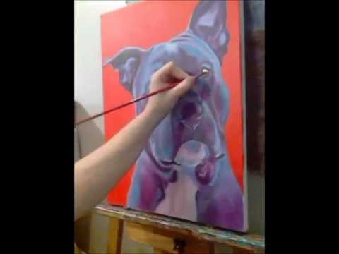 Pit Bull Art DawgArt Art Prints Colorful Pet Portrait Dog Art Pet Portrait Art Pit Bull Painting Pet Portrait Artist Pit Bull