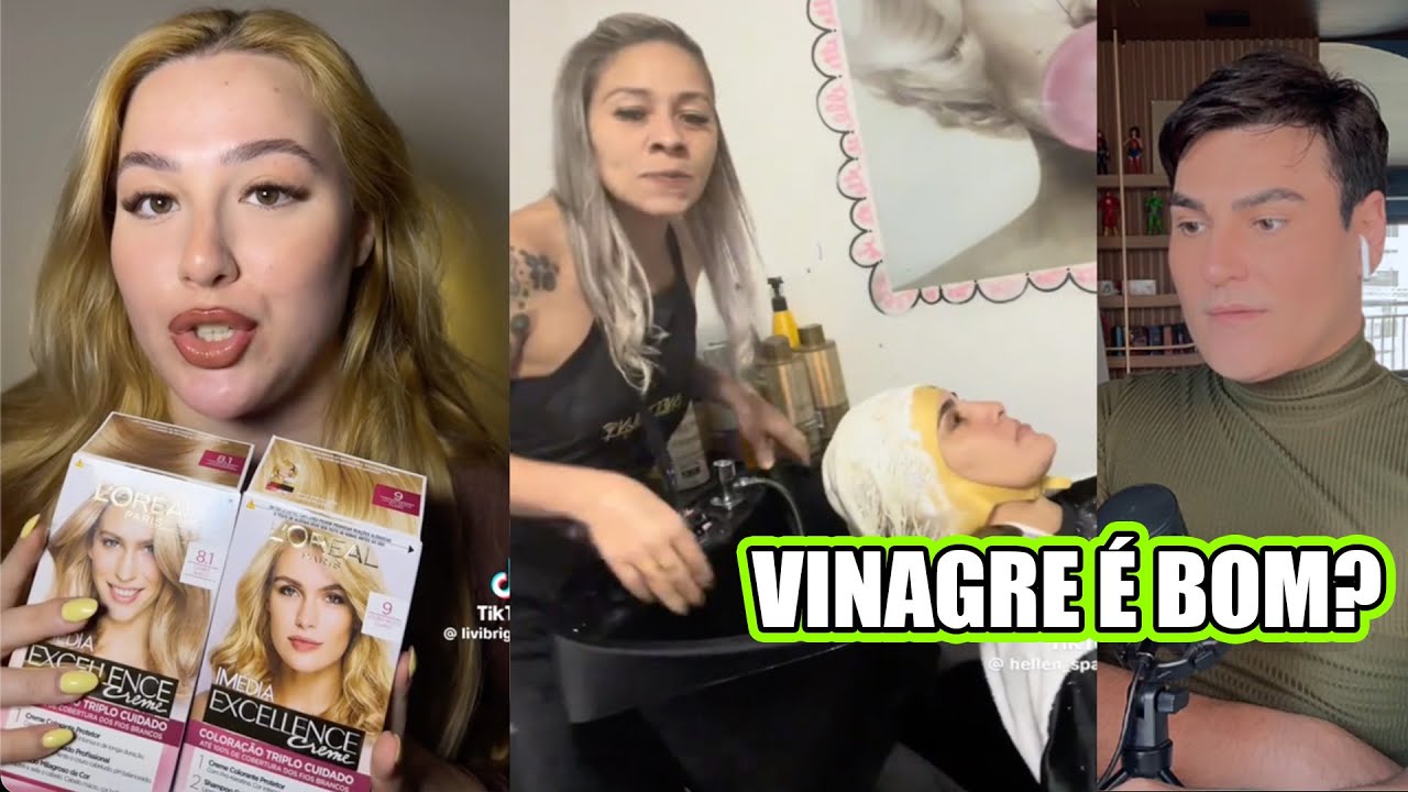 ERROU O TOM DO LOIRO 👱 É BOM USAR VINAGRE PÓS DESCOLORAÇÃO? NÃO!