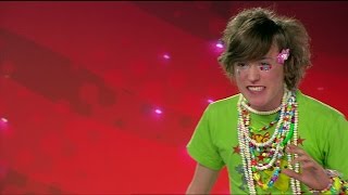 Oscar Abrahamsson sjunger Pokemonlåten på olika språk i Idol 2008 - Idol Sverige (TV4)