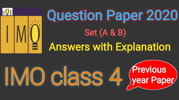 IMO Class 4 |  imo previous year paper | imo class 4 previous year papers | imo 2020 question paper