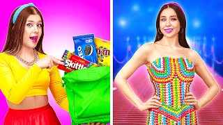 EXTREME WAYS TO HIDE SWEETS 😱Rich vs Poor Food Challenge 🍕 Modelling School Hacks by 123GO!