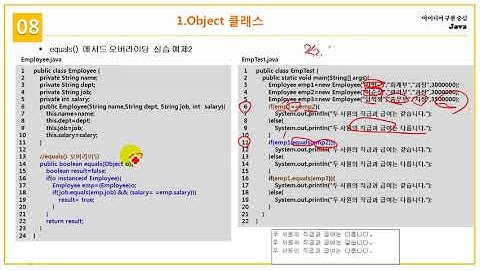 [초보자를 위한 Java Programming] 8.2 equals 메서드 사용법