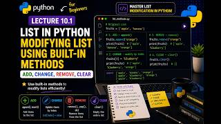 Lecture 10.1 | List | Modify Lists with Built-in Methods | Code example | Skillify