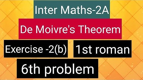 Inter Maths-2A- DeMoivre