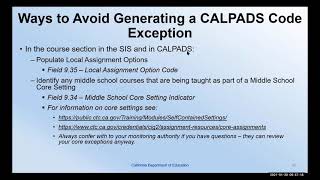 CALPADS Fall 2 Training for Assignment Monitoring (Module-B)