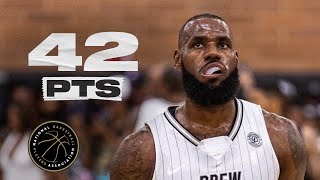 LeBron James PUTS ON A SHOW with 42 PTS in Drew League Return 🔥