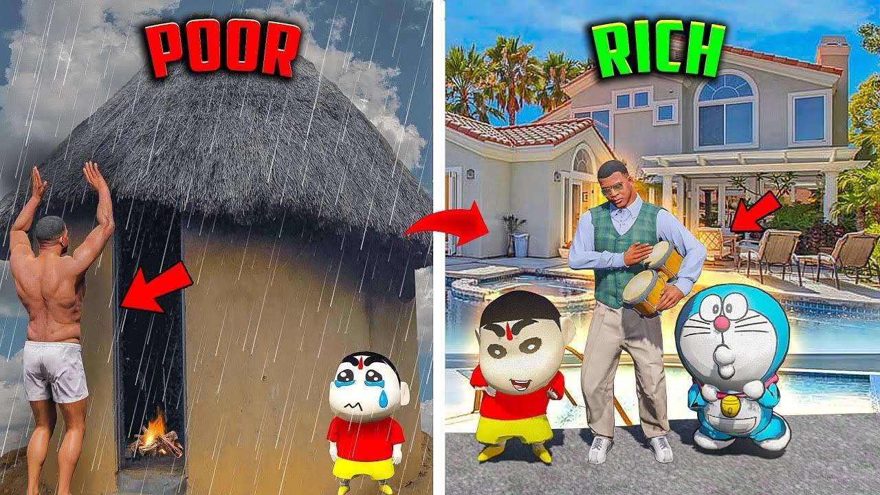 Franklin & Shinchan Change Their Poor Life To Richest Life in GTA 5 !