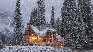 Snow Storm and Breathtaking View, Cozy Cabin, Wind Sound - Winter