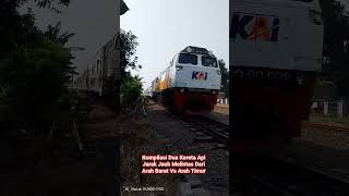 Awas Kereta!!! Kompilasi Dua Kereta Api Jarak Jauh Melaju Kencang