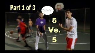 Trash Talker Won't Stop Talking S***! 5v5 Basketball At The Park! (Part 1)