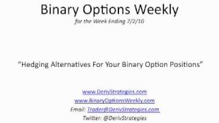 Binary Options Weekly: Hedging Alternatives For Your Binary Option Positions Profile