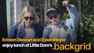 Kristen Stewart and Dylan Meyer enjoy lunch at Little Dom's with a friend