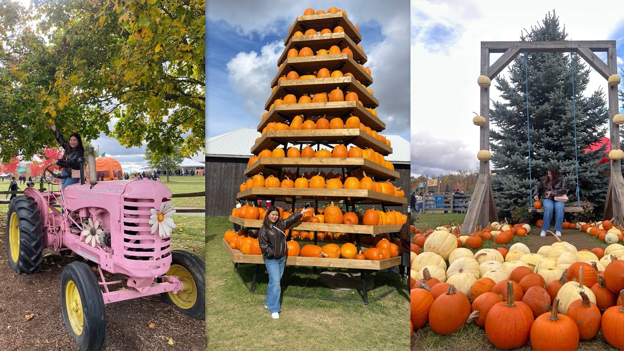 Посещение канадской фермы перед Хэллоуином! 🎃🍁 | Тыквы, животные и осенние забавы 