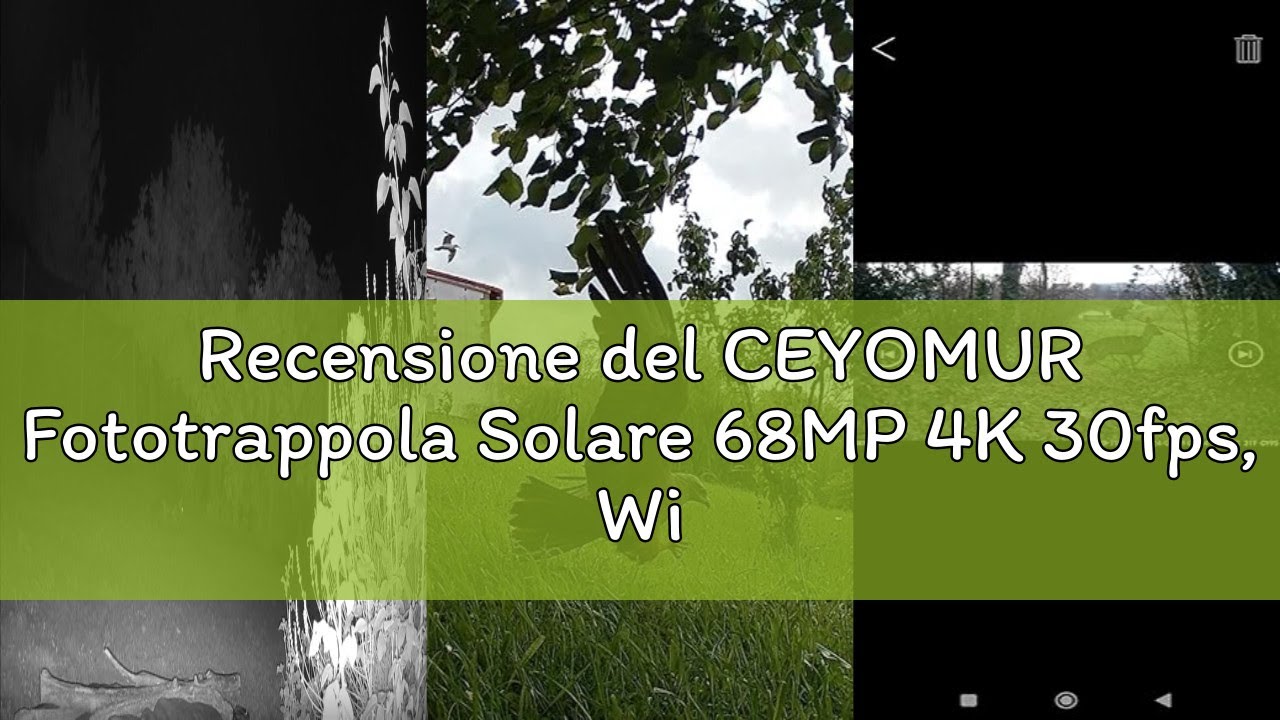 Recensione del CEYOMUR Fototrappola Solare 68MP 4K 30fps, Wifi Bluetooth Fototrappola con Batteria R