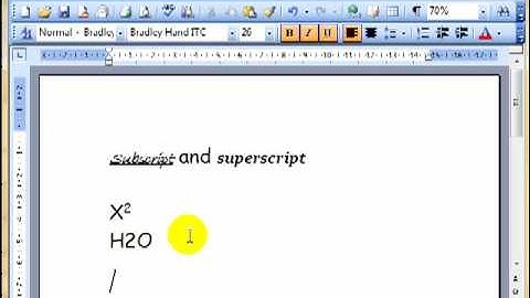 Microsoft Word 3313 Subscript and superscript ECDL ITQ2
