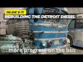 Exterior restoration &amp; interior remodeling of the 1947 bus plus more work on the detroit diesel 6-71