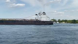 Huron lightship museum saluting H. Lee White upbound and a salute At the bridge (09/16/2022)