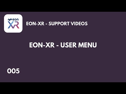 EON-XR web platform user menu