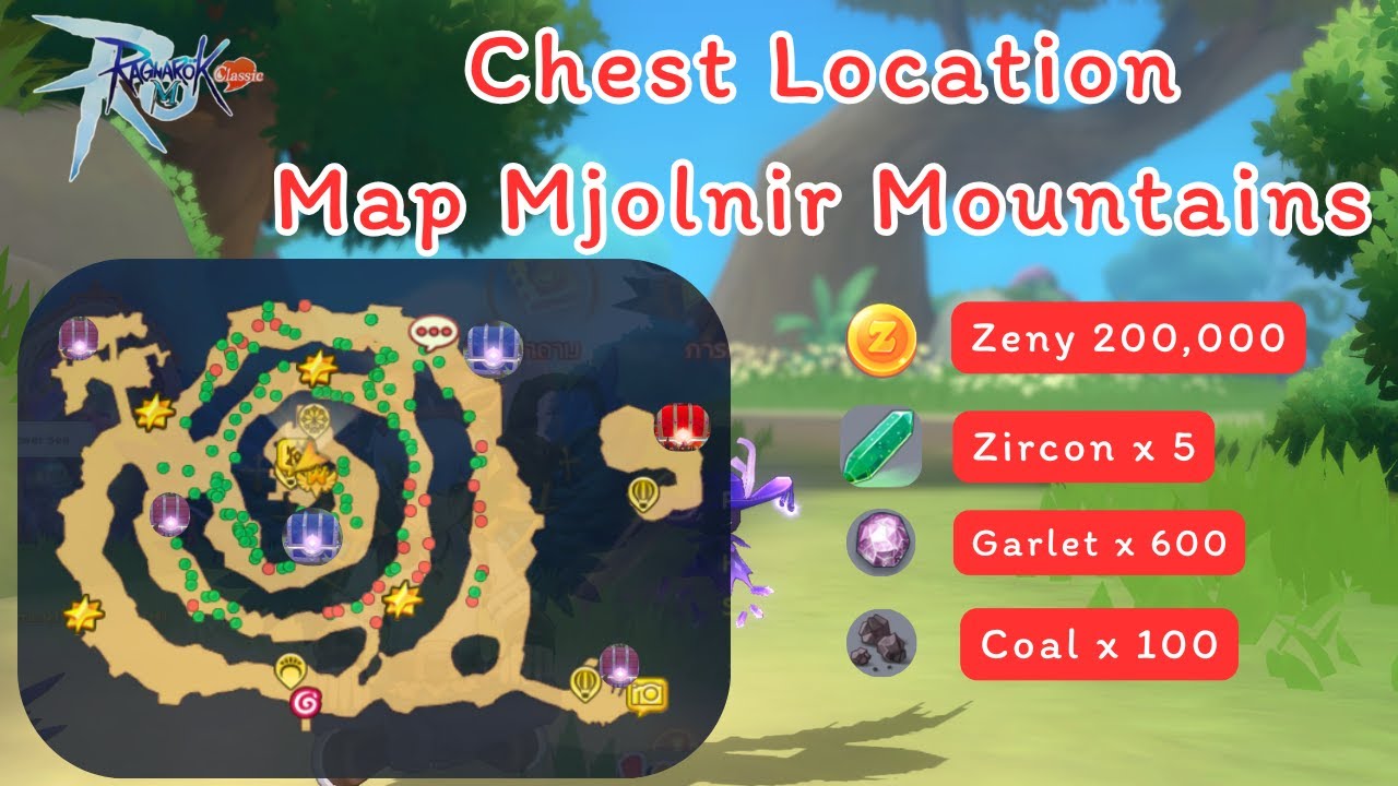 Ragnarok M Classic : Chest Location Map Mjolnir Mountains - YouTube