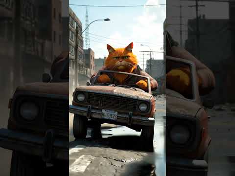 lazy cat driving