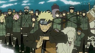 Naruto using the ultimate Allied Shinobi Forces Jutsu to take down Madara and Ten Tails