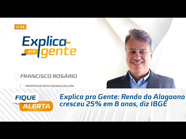 Explica pra Gente: Renda do Alagoano cresceu 25% em 8 anos, diz IBGE