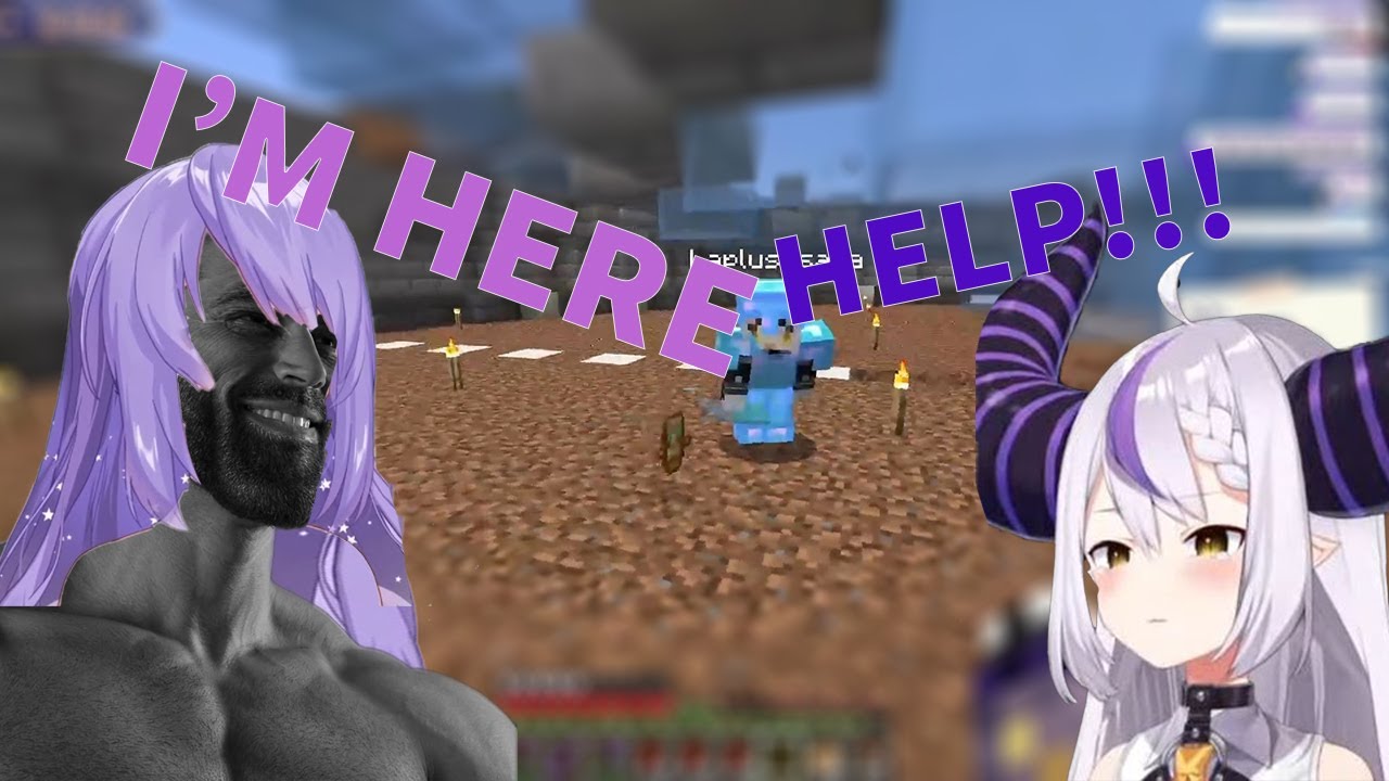 (All POV) Laplus once again got Saved by the Other Minecraft NPC from HoloID, Moona!!!