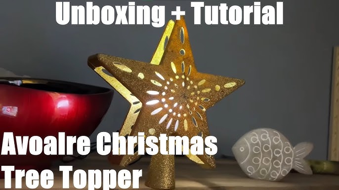 Joiedomi 10 Gold Star Tree Topper w/Projectorights 